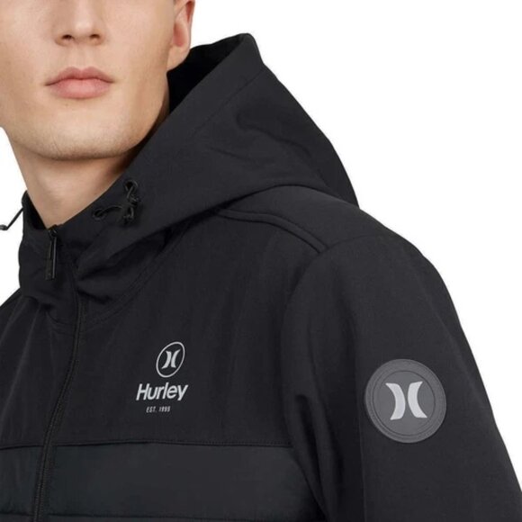 Hurley Men's Windbreaker Softshell Quilted Wind Resistant Fabric‎ Jacket - Picture 4 of 9